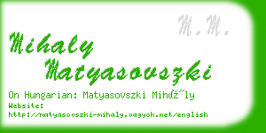 mihaly matyasovszki business card